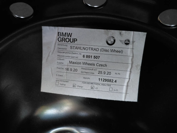 6851507 125/80 17" Notrad BMW U06 F45 F46 F48 Mini