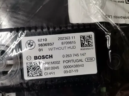 9836937 BMW LED MGU Tacho Kombiinstrument ohne HUD